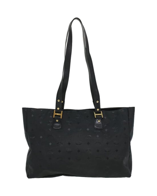 MCM Vicetos Logogram Schultertasche PVC-Leder Schwarz Auth ti758 - Image 2