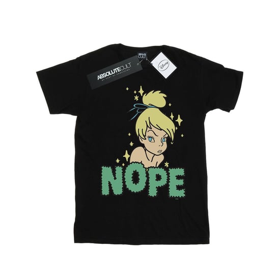 Disney Girls Tinker Bell Nope Cotton T-Shirt (Black)