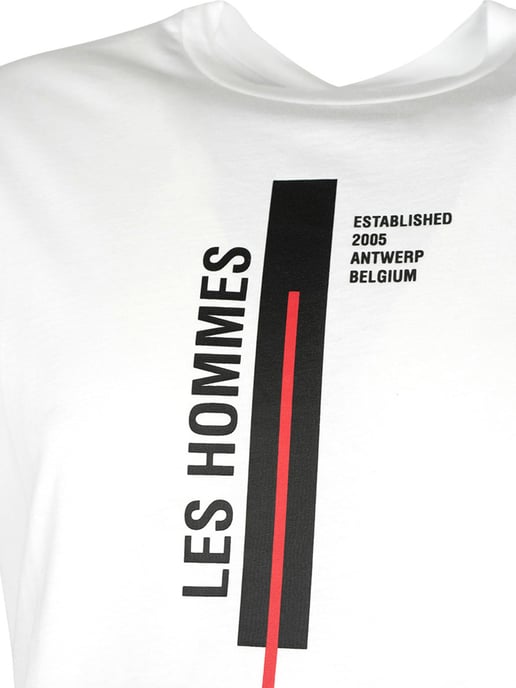 Les Hommes T-shirt Vertical Line Men's White