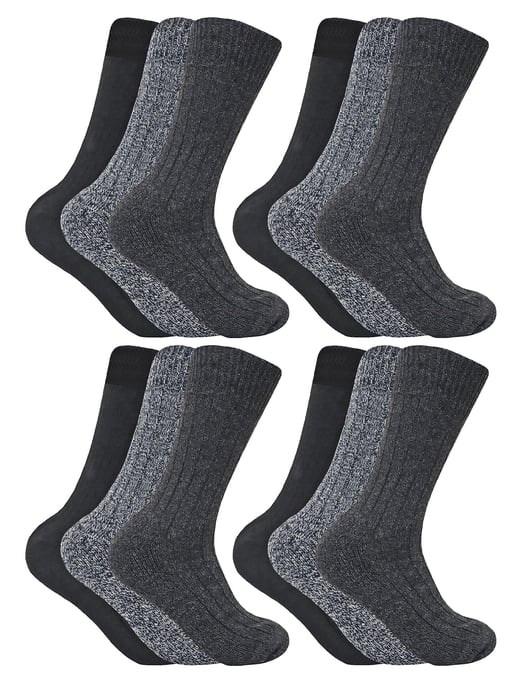 Socke Snob - 12 Paar Herren Wolle Boot Socken für Wandern - Grau - Image 1
