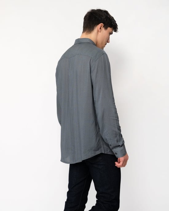 Armani Exchange Mens Long Sleeve Pattern Print Shirt