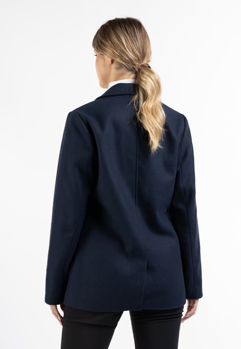 Dreimaster Langer Blazer aus Wollgemisch Damen Nachtblau - Image 4
