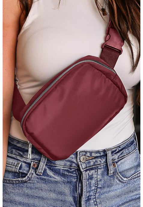 – Wasserdichte Umhängetasche mit Reißverschluss, Unisex, in Rot - Image 6