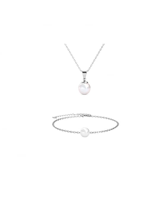 Vollmond Kristall Perlen Set - Silber und Kristall - Image 1