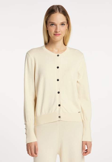 Dreimaster Strickjacke Damen Wollweiß - Image 3