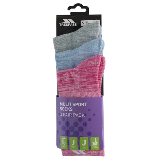 Trespass Womens/Ladies Helvellyn Trekking Socks (Pack Of 3)