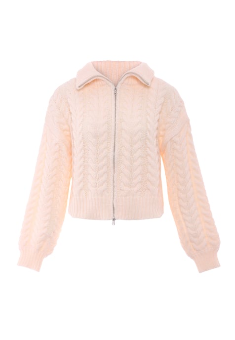 Mymo Strickjacke Damen Wollweiß - Image 1