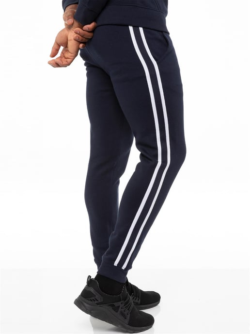 Enzo | Herren Pullover Tape Hoodie Trainingsanzug Set - Navy - Image 6