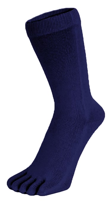 TOETOE - Herren & Damen Essentielle Mittelhohe Weiche Atmungsaktive Baumwollzehensocken - Marineblau - Image 1