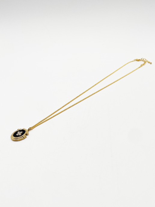 Vintage Style Gold Plated Necklace With Diamante