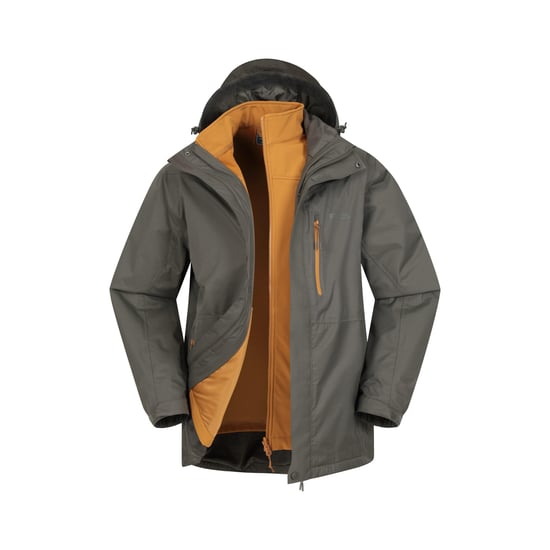 Mountain Warehouse Mens Bracken Extreme 3 in 1 Waterproof Jacket (Green)