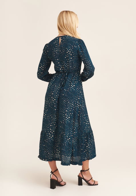 Langärmeliges Maxikleid mit Leopardenmuster - Image 3