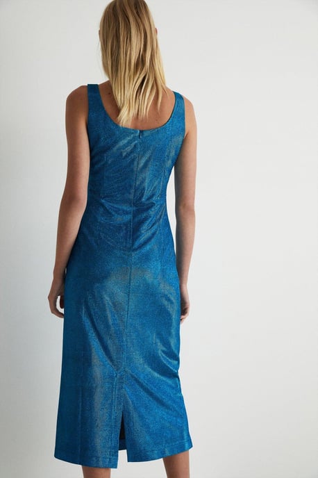 Sparkle Square Neck Sleeveless Midi Dress