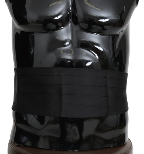 Dolce & Gabbana Ceinture Hommes Noir 100% Soie Cummerbund - Image 1