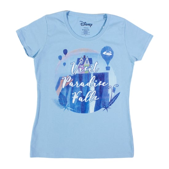 Disney's "Up" Blue Visit Paradise Falls Ladies T-Shirt - Image 1