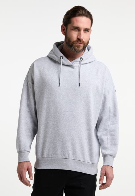 Dreimaster Kapuzensweater Herren Hellgrau Melange - Image 2