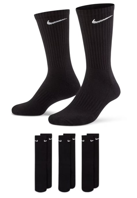 Nike Everyday Cushion Crew Trainingssocken, 3 Paar in Schwarz - Image 1