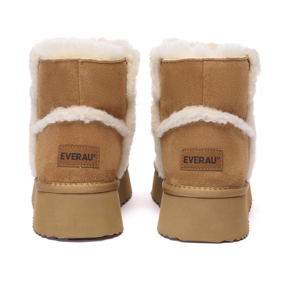 EVER AU Damen Leder Chic Plateau Kurzstiefel - Barren - Image 5