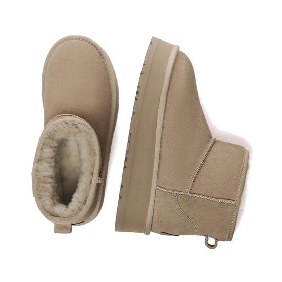 EVER AU Damen Leder Plateau Kurzstiefel - Dusky - Image 3