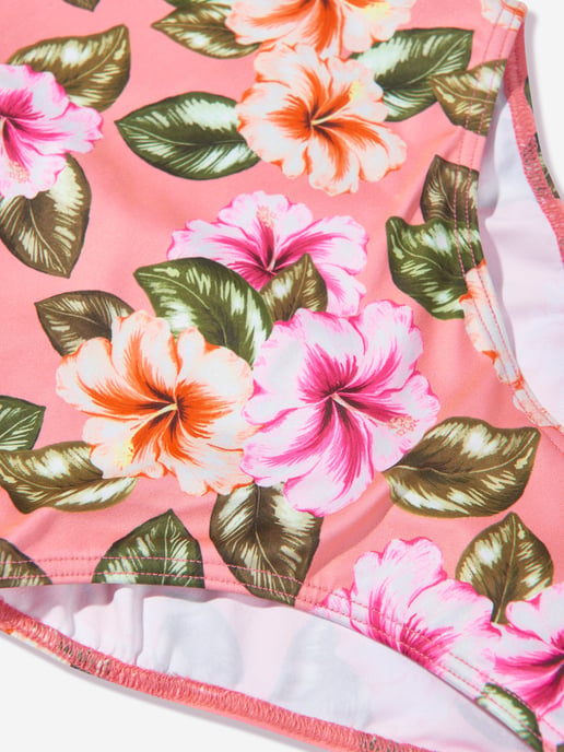 Selini Action Girls Floral Swimsuit in Pink