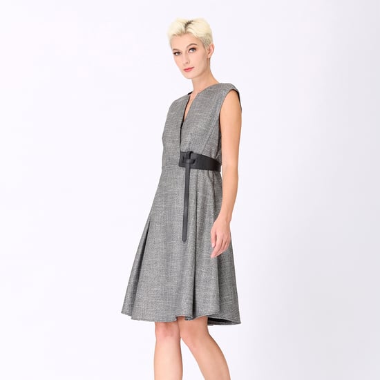 Trapeze dress with cross -effect