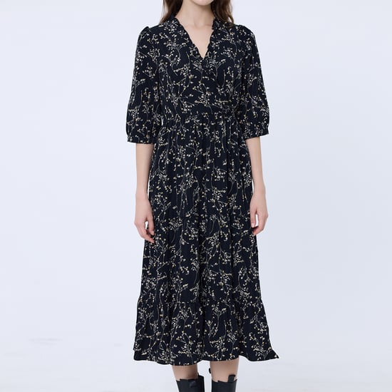 Kleid mit Liberty-Print in Herzform und Rüschenausschnitt - Image 3