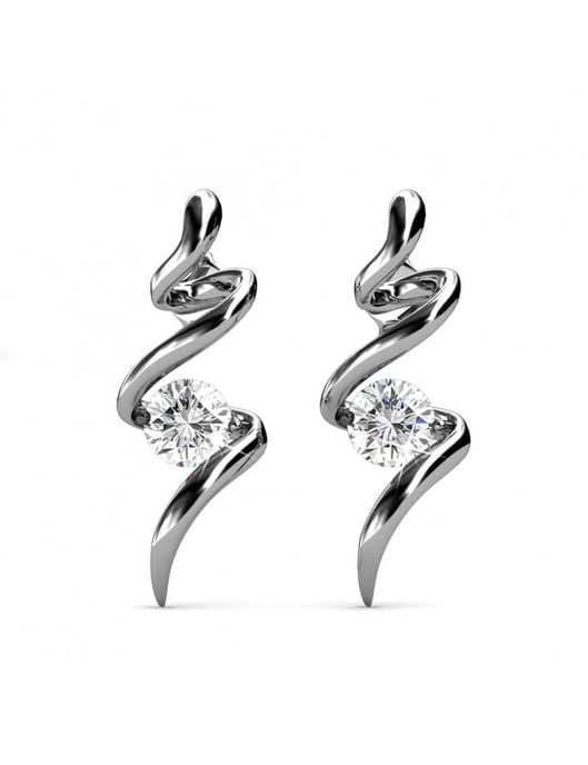 Spiralförmige Ohrringe - Silber und Kristall - Image 3