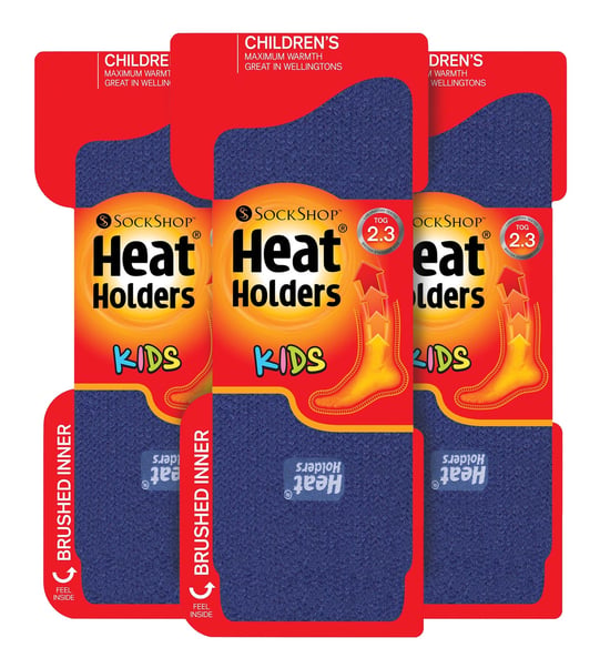 Kinder Thermosocken für den Winter | 3 Paar Mutlipack | Wärmehalter | Kniestrümpfe | Gummistiefel | Wandern - Deep Blue - Image 2