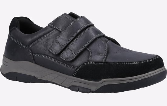 Hush Puppies Fabian Double Strap Leder Herren Schwarze Mokassins - Image 2