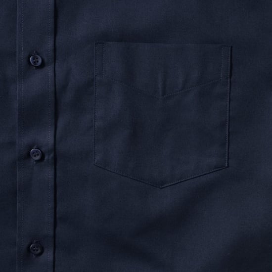 Russell Collection Oxford Herren Hemd, Kurzarm, pflegeleicht (Helles Marineblau) - Image 5