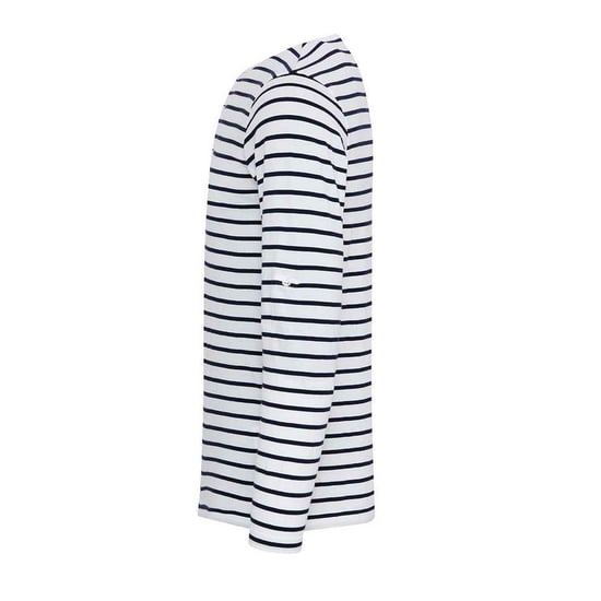 Premier Mens Long John Roll Sleeve T-Shirt (Weiß/Marine) - Image 3