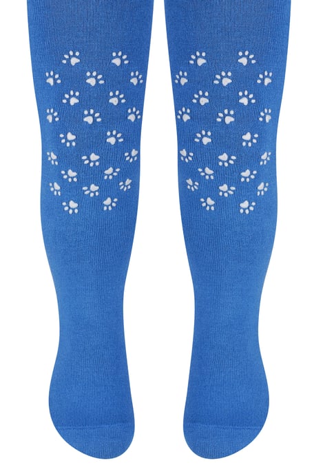Steven - Baby Baumwollstrumpfhose mit Anti-Rutsch-Griff - Paws (Königsblau) - Image 1