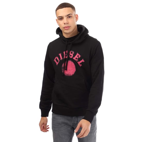 Diesel - Schwarzer Kapuzenpullover Mit Verzerrtem Punktdesign - Image 1