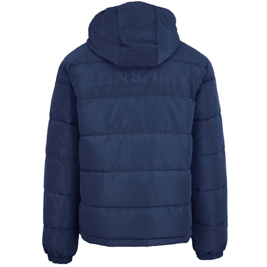 Plein Sport Bold Back Logo Wattierte Jacke in Marineblau - Image 2