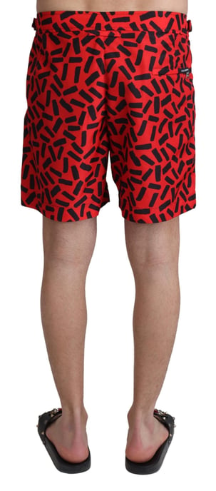 Dolce & Gabbana Short de bain de plage à motifs rouges pour homme - Image 3