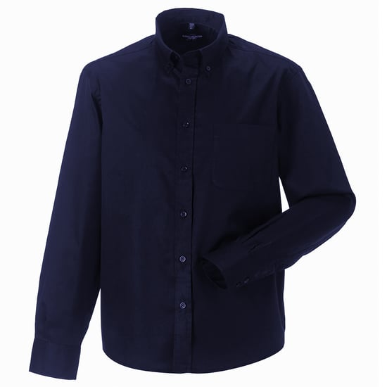 Russell Collection Mens Long Sleeve Shirt (French Navy)