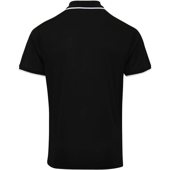 Premier Mens Contrast Coolchecker Polo Shirt (Schwarz/Weiß) - Image 2