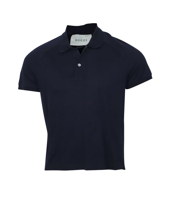 Gucci Snack Back Polo-Shirt aus Baumwolle in Marineblau - Image 1