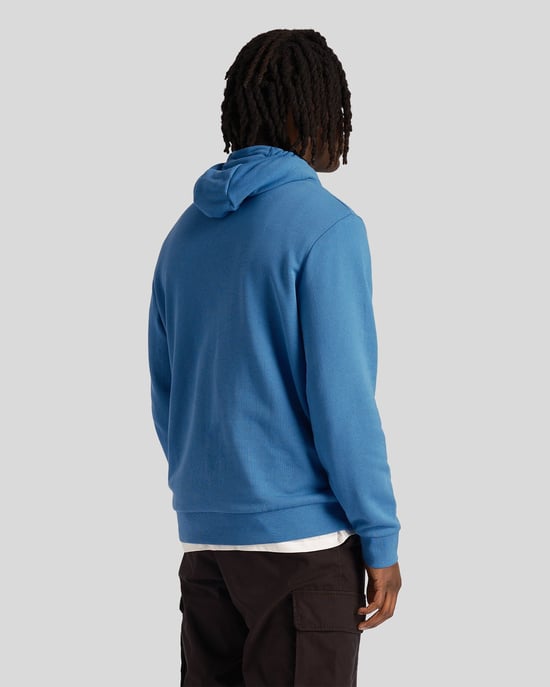 Bestickter Loopback-Kapuzenpullover für Herren in Blau - Image 3