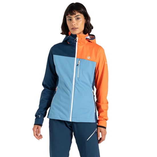 Dare 2B Womens/Ladies Lexan Colour Block Soft Shell Jacket (Niagara Blue/Satsuma)