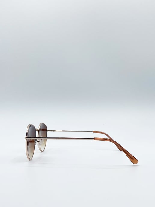 Classic Round Metal Frame Sunglasses