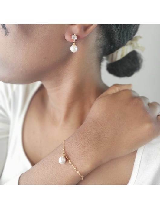 Pauline Kristall Perlen Set - Gold und Kristall - Image 2