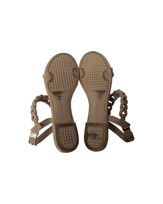 Givenchy Jelly Plate Ketten-Flache Sandalen aus beigem Kunststoff - Image 5