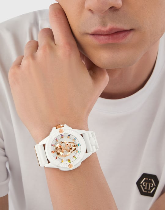 Philipp Plein The $kull Ecoceramic Men's White Watch PWUBA0123