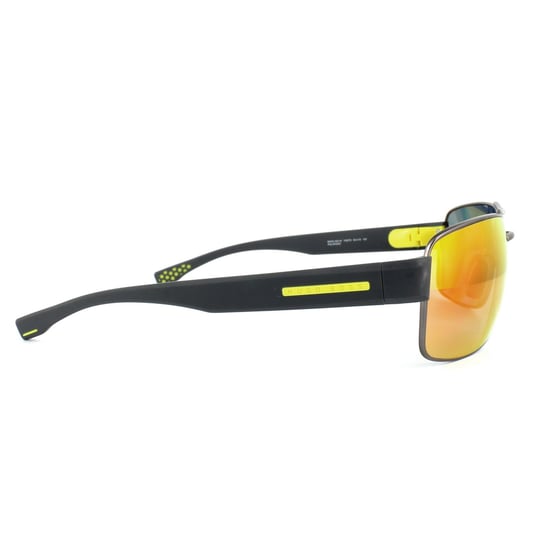 Hugo Boss Sunglasses 0801 YQD 7H Matt Dark Ruthenium Grey Red Mirror Polarized Oleophobic