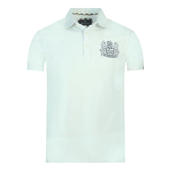 Aquascutum Aldis Crest Brust Logo Weißes Polo-Shirt - Image 1