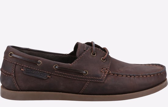 Cotswold Waterlane Leder Damen Braune Bootsschuhe - Image 1