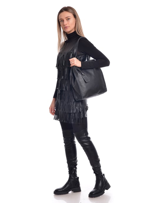 Isabella Rhea SS22 IR 1271 Noir Cuir de vachette Sac - Image 5