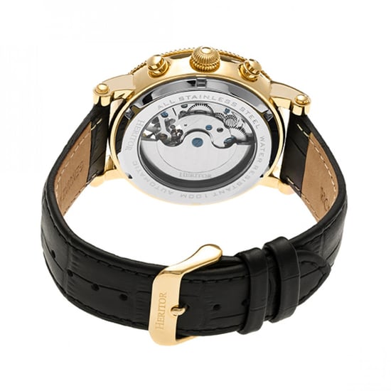 Heritor Automatikuhr Winston Halbskelett mit Lederarmband - Image 2