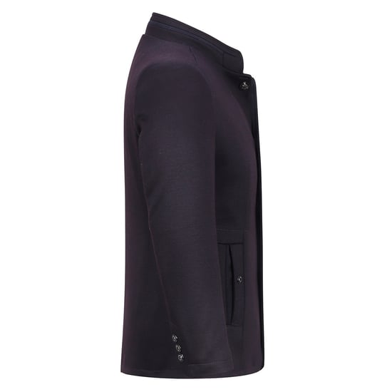 Men's Short Slim Fit Coat with Stand-Up Collar Business Casual Wool Overcoat Red